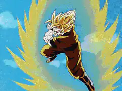 Goku punches Cell