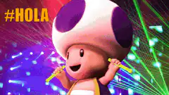 Toad dancing with party poppers