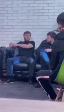 Man falls off couch