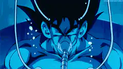 Goku in a healing tank