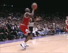 Michael Jordan misses a shot