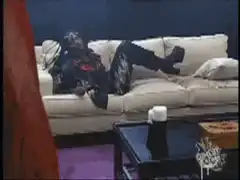 person falling off couch