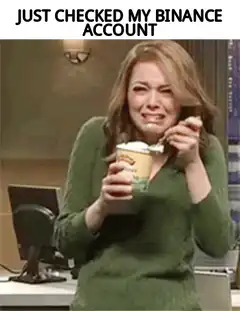 Pam eating ice cream crying