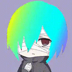 Rainbow hair chibi character