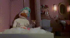 Duck in bathtub explodes
