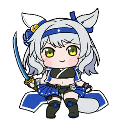 Chibi sword girl with fox ears