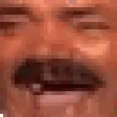 pixelated face with mustache