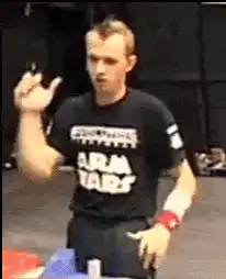 Arm Wars competitor counting on fingers