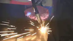 Close-up of welding sparks