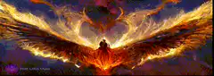 Phoenix rising from flames