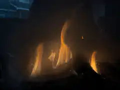 Close-up of a crackling fire