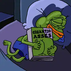 Pepe reading gigantic asses book