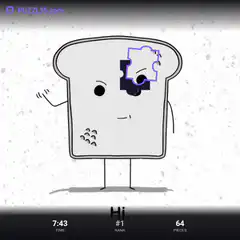 Puzzle bread character waving