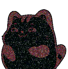 glittery black cat