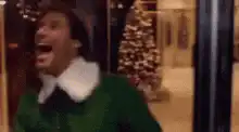 Buddy the Elf screaming in excitement