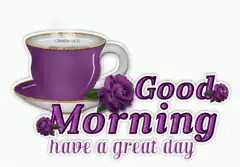 Good Morning Purple Coffee Cup