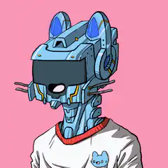 Robot cat head blinking and ears changing color