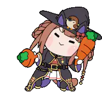 Klee holding carrots