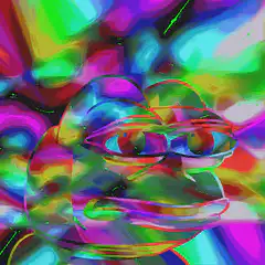 Colorful psychedelic Pepe