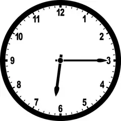 Clock showing 6:15