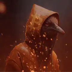 Bitcoin bird in hoodie with lightning