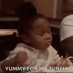 Baby eating yummy for my tummy