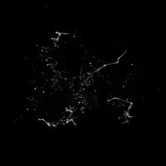 white light trails on black background