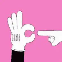 Finger poking the OK hand sign