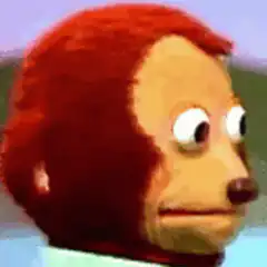 Monkey head with wide eyes