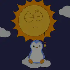 penguin turns on the sun