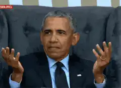 Obama shrugging and looking confused