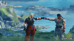 Street Fighter 5 Ken and Guile fist bump