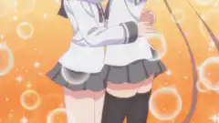 Two anime girls hugging