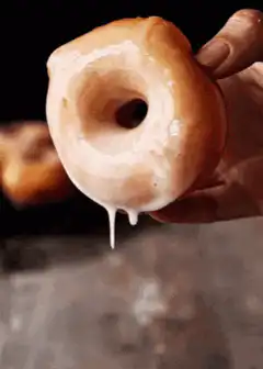 Glazed donut icing drip