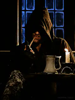 Hodor smoking a pipe