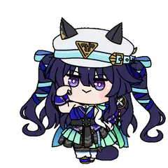 Chibi character with cat ears and sailor hat