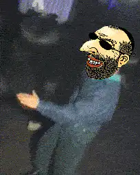 Bearded man with sunglasses dancing