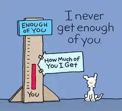 Dog measuring how much of you he gets