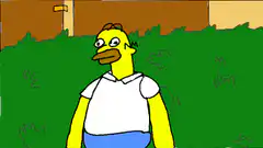 Homer Simpson hiding in the grass