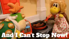 Bowser and Koopa Troopa cooking sausages
