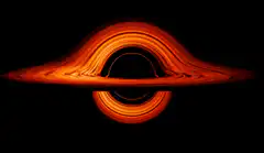 Glowing orange black hole animation