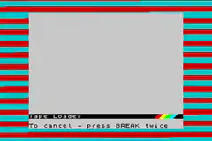 Tape Loader screen with rainbow bar