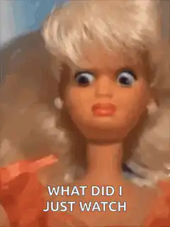 Barbie doll shocked face