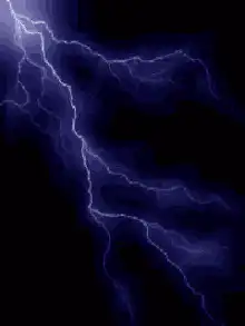 Blue lightning bolt flashes