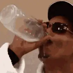 Man drinking water says it's 100% Cambodian