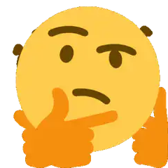 Thinking emoji with hands on chin