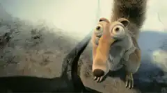 Scrat tries to catch the acorn