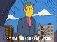 Homer Simpson thinking no you're all wrong