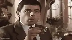 Mr. Bean eating oyster