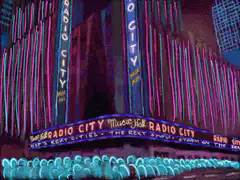 Radio City Music Hall neon lights